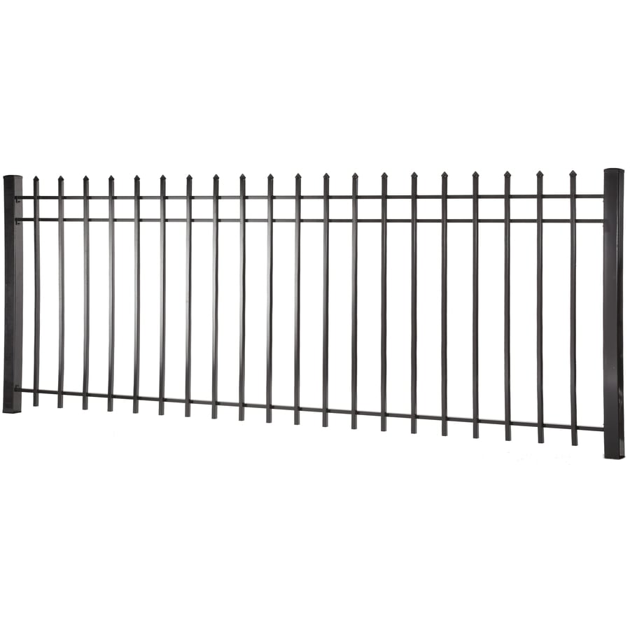 Lafayette 4ft H x 8ft W Black Steel Pressed Point Decorative Fence