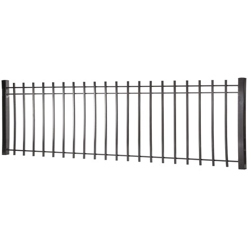 Kent 3-ft H x 8-ft W Black Steel Square-Top Decorative Fence Panel in ...