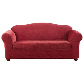 Slipcovers At Lowes Stretch Pique Garnet Velvet Sofa Slipcover