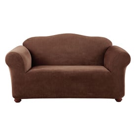 UPC 047293350993 product image for Stretch Pique Chocolate Velvet Loveseat Slipcover | upcitemdb.com
