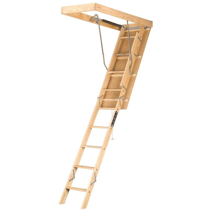Louisville Premium 8ft to 10ft. (Rough Opening 22.5in x 54in) Folding Wood Attic Ladder