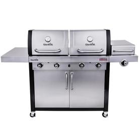 Char-Broil Commercial Stainless/Black 4-Burner Liquid Propane and Natural Gas Infrared Gas Grill with 1 Side Burner
