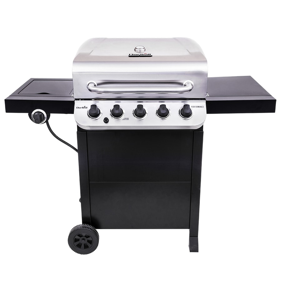 Char-Broil Performance Black And Stainless 5-Burner Liquid Propane Gas Grill with 1 Side Burner