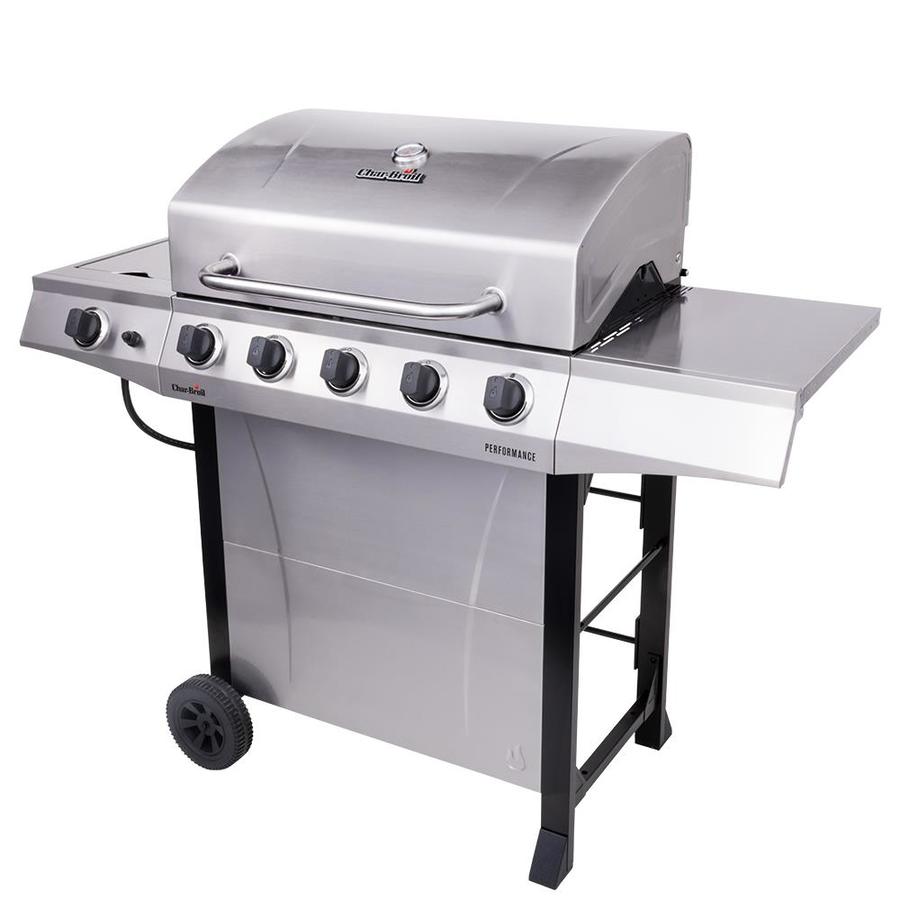 Char-Broil Performance Silver 5-Burner Liquid Propane Gas Grill with 1 ...