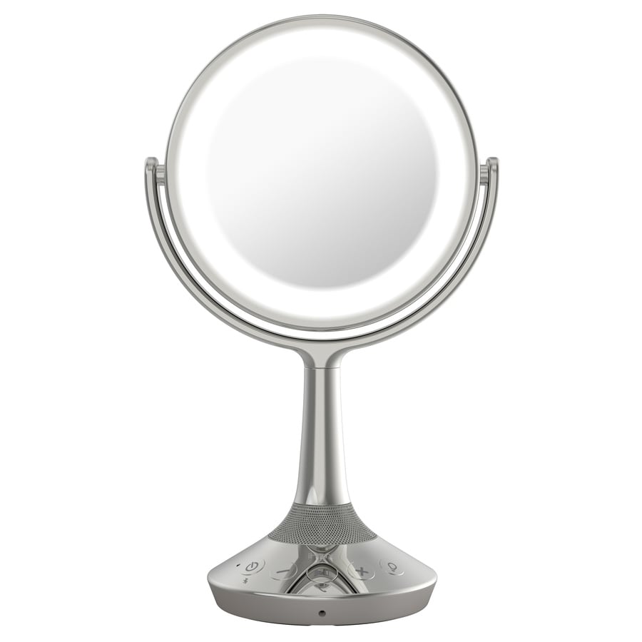 IHome Beauty Nickel Plastic Magnifying Countertop Vanity Mirror with