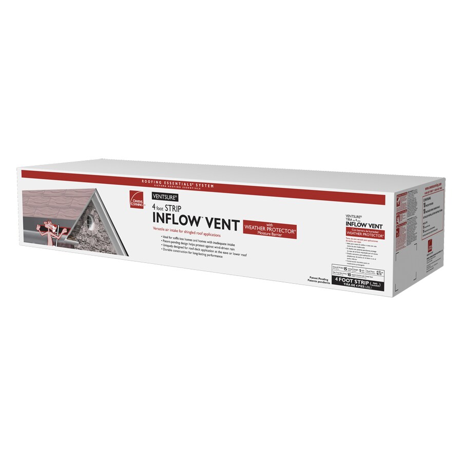 Owens Corning VentSure 48in L Black Plastic Soffit Vent at