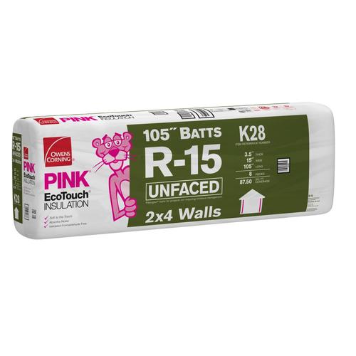 Owens Corning R-15 Wall 87.5-sq Ft Unfaced Fiberglass Batt Insulation ...