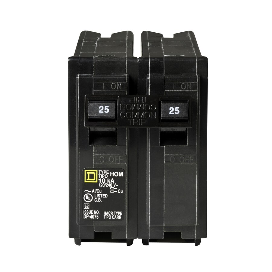 Square D Homeline 25-Amp 2-Pole Standard Trip Circuit Breaker in the ...