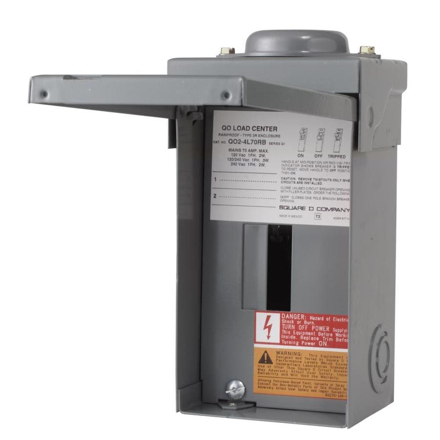 Square D 70-Amp 2-Spaces 4-Circuit Main Lug Load Center in the Breaker ...