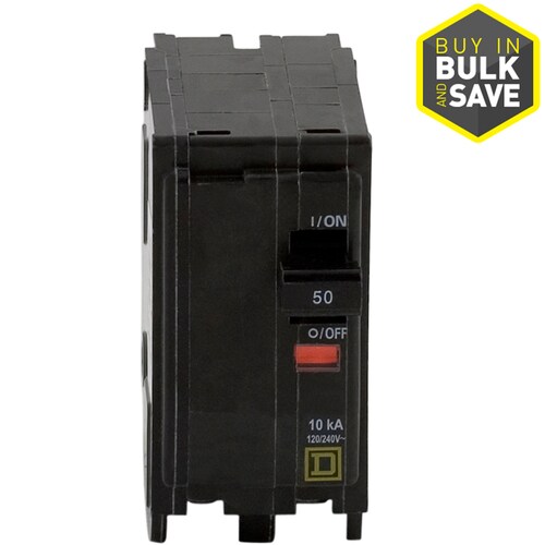 Square D QO 50Amp 2Pole Standard Trip Circuit Breaker in the Circuit