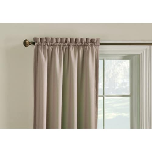 Style Selections 63-in Cafe Polyester Room Darkening Thermal Lined Rod