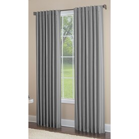 allen + roth Glenellen 84-in Coal Polyester Light Filtering Standard Lined Single Curtain Panel
