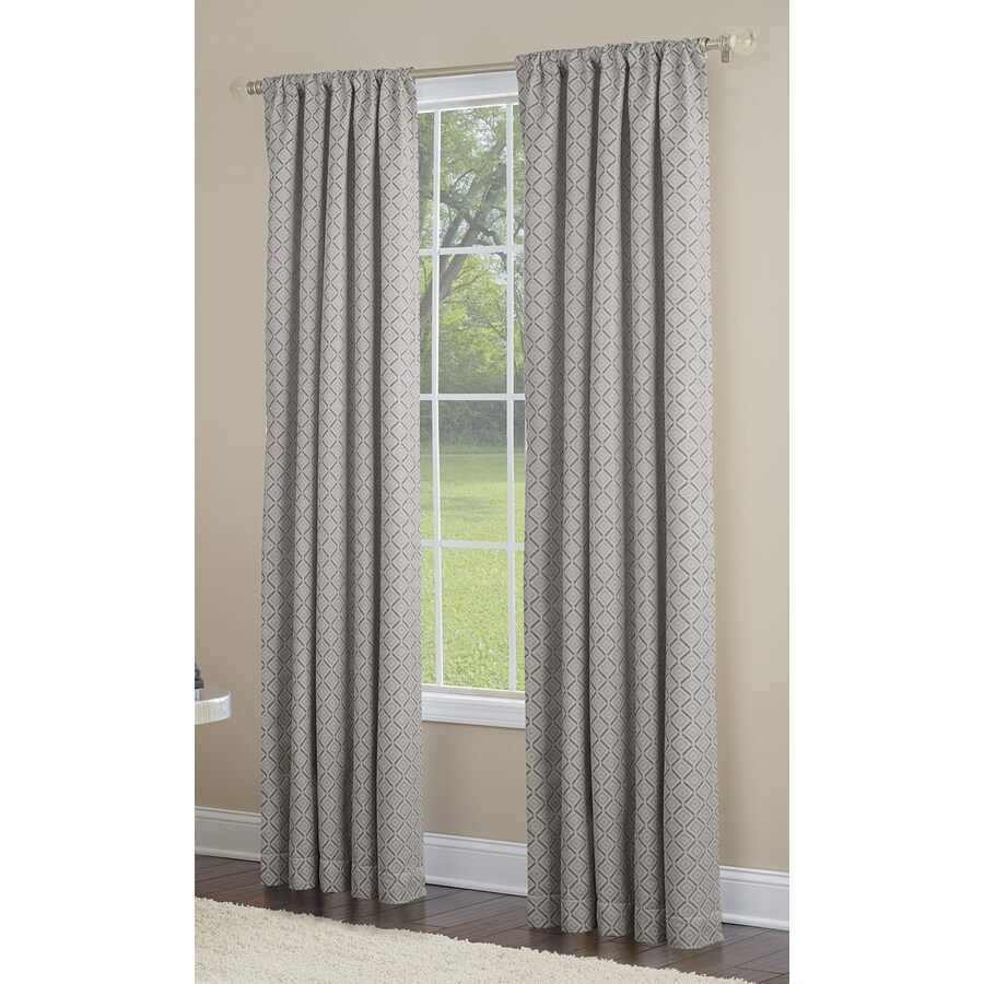 allen + roth X61128784ZBG 84-in Slate Light Filtering Rod Pocket Single Curtain Panel