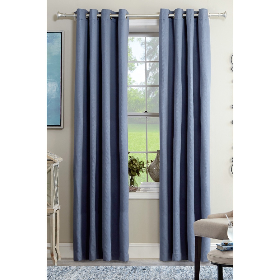 Allen Roth Kennerton 84 In Blue Polyester Light Filtering Single