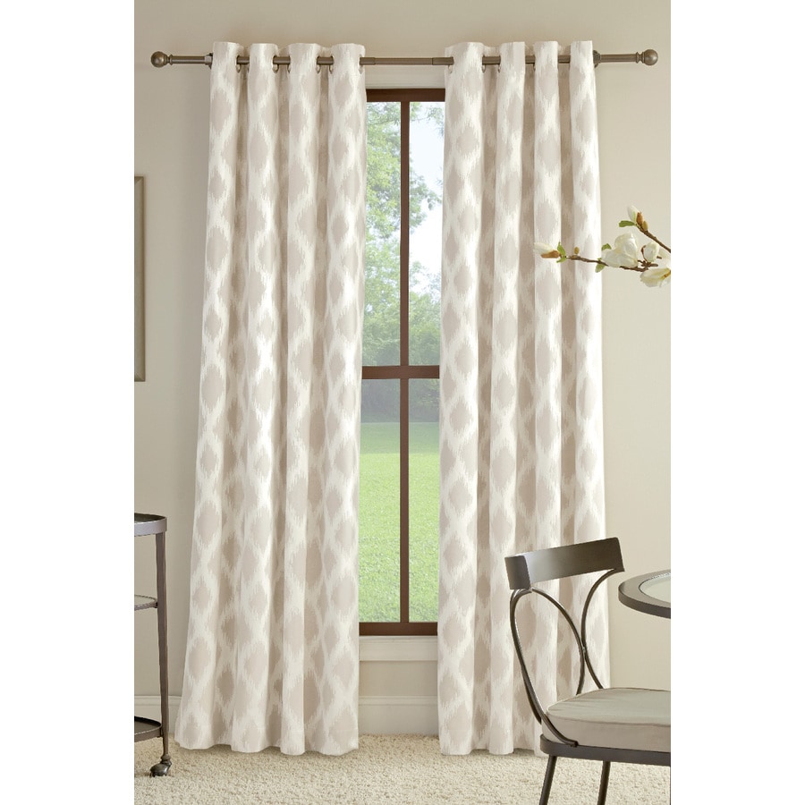 Shop allen + roth Bookner 84-in Neutral Cotton Grommet Light Filtering Single Curtain Panel at ...