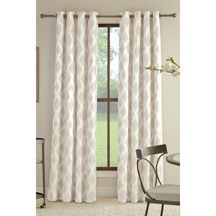 Shop allen + roth Bookner 95in Neutral Cotton Grommet Light Filtering Single Curtain Panel at 