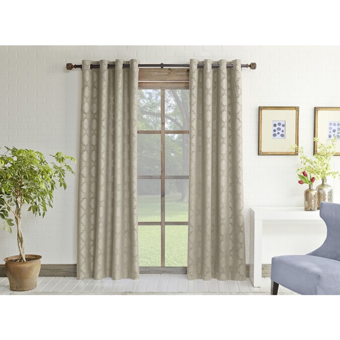 allen + roth 84in Taupe Polyester Room Darkening Grommet Single Curtain Panel in the Curtains
