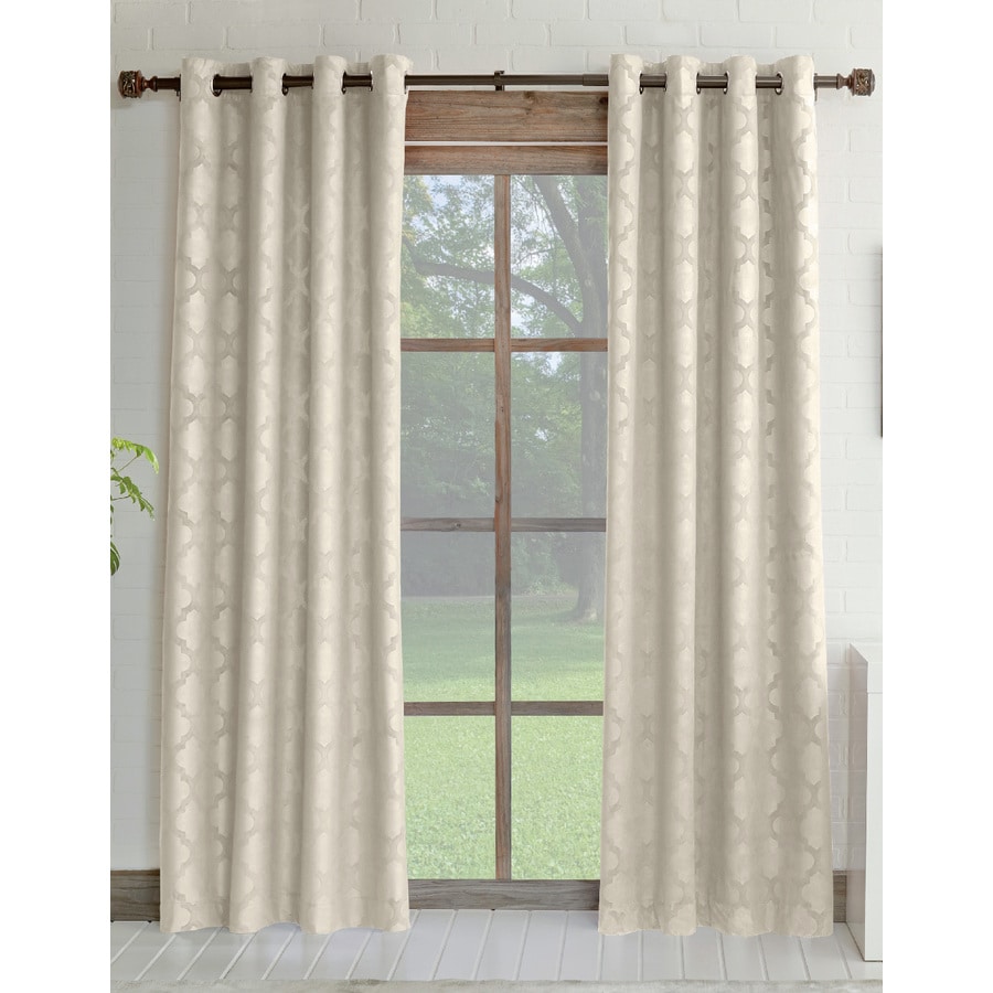 Shop allen + roth Drenham 95in Ivory Polyester Rod Pocket Room Darkening Thermal Lined Single 