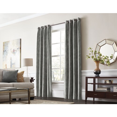 Allen + roth Winbourne 95in Gray Polyester Room Darkening Thermal