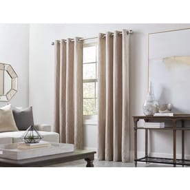 allen + roth Keldgate 84-in Oat Polyester Light Filtering Single Curtain Panel