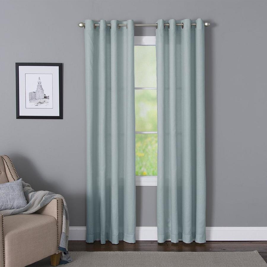 Ll Delmar 50 In X 84 In Teal Blue Curtains Drapes At Lowes Com