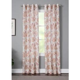LIVING LOGIC LL Shara 50-in x 95-in Spice 95-in Spice Polyester Grommet Light Filtering Single Curtain Panel