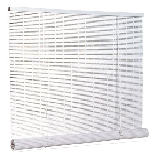 Style Selections 0.25in White Vinyl Light Filtering RollUp Blinds