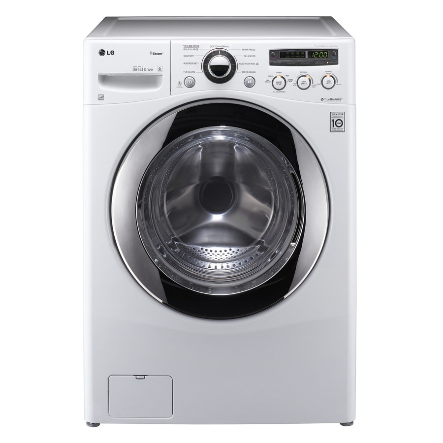 LG 3.6-cu ft High Efficiency Stackable Steam Cycle Front-Load Washer ...
