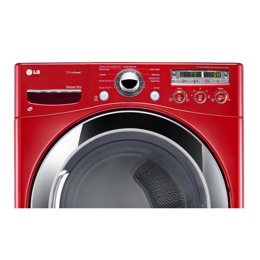 LG Stackable Electric Dryer (Wild Cherry Red) at