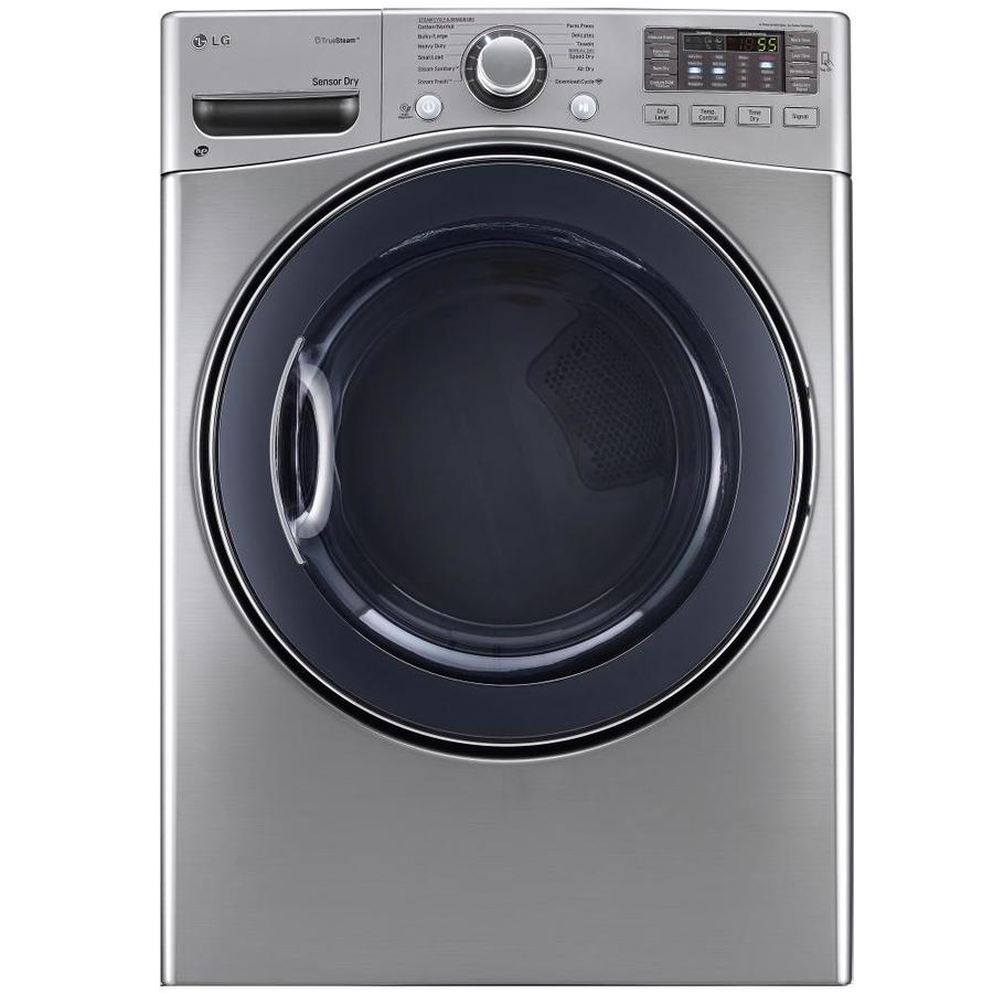 shop-lg-7-4-cu-ft-stackable-electric-dryer-graphite-steel-at-lowes