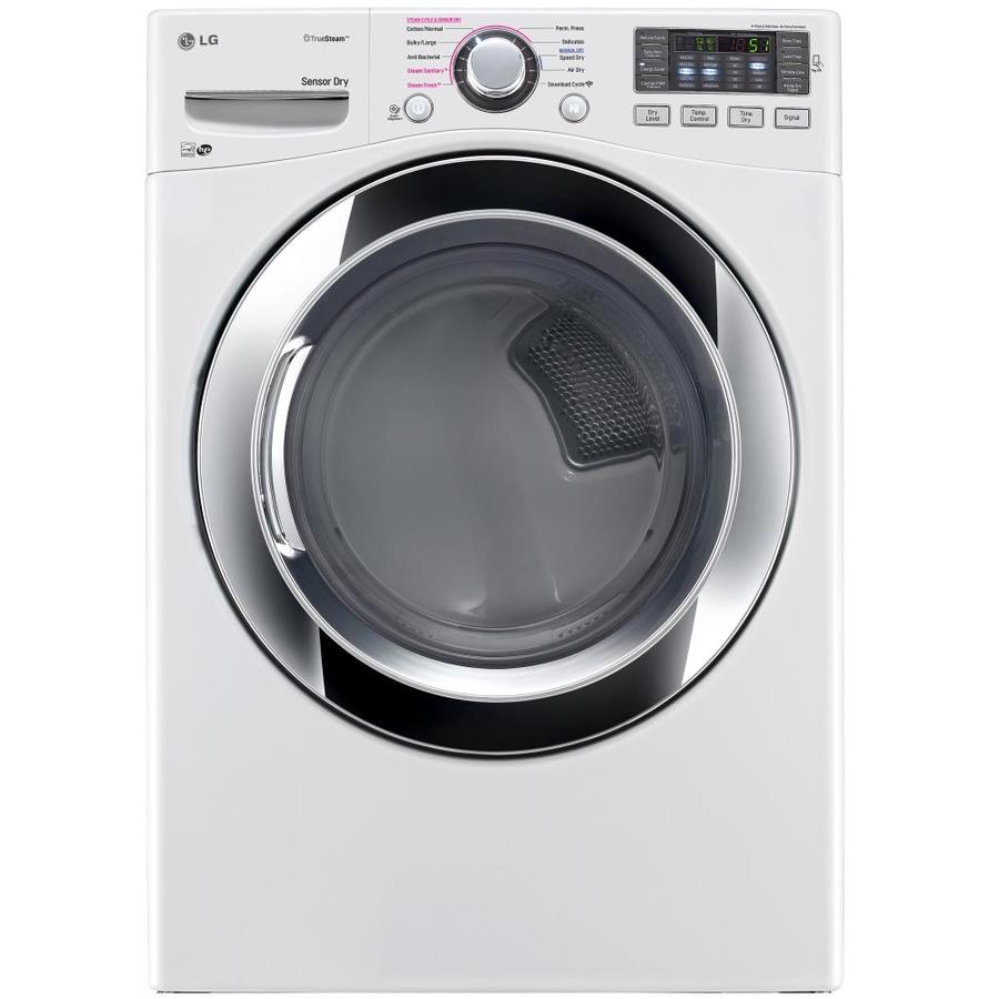 LG 7.4cu ft Stackable Steam Cycle Electric Dryer (White) ENERGY STAR