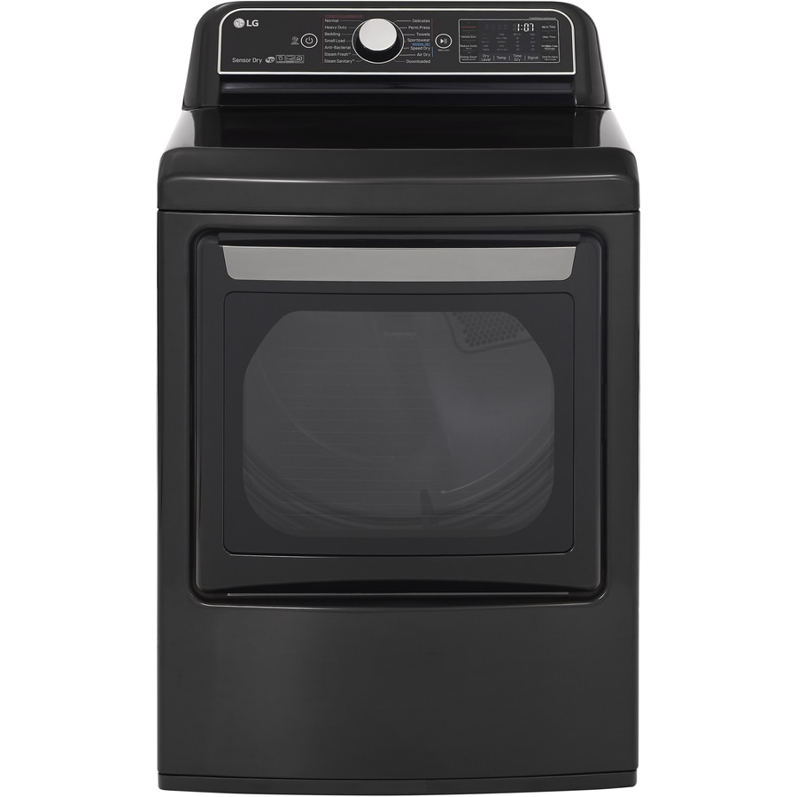 LG Turbo Steam 7.3cu ft Electric Dryer (Black Steel) ENERGY STAR at