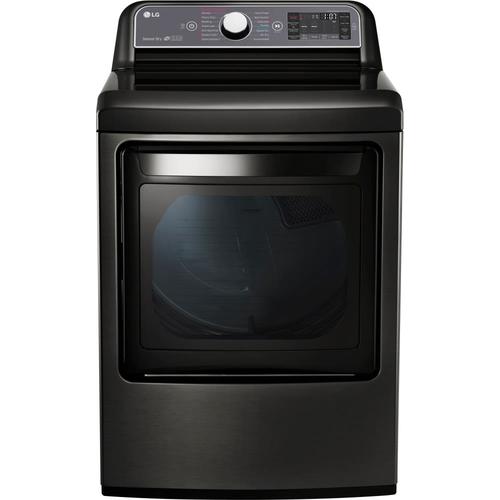 LG EasyLoad 7.3cu ft Steam Cycle Gas Dryer (Black Stainless Steel