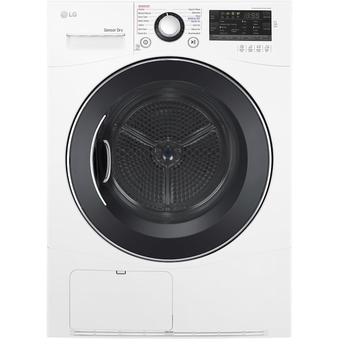 LG 4.2cu ft Stackable Ventless Electric Dryer (White) in the Electric Dryers department at