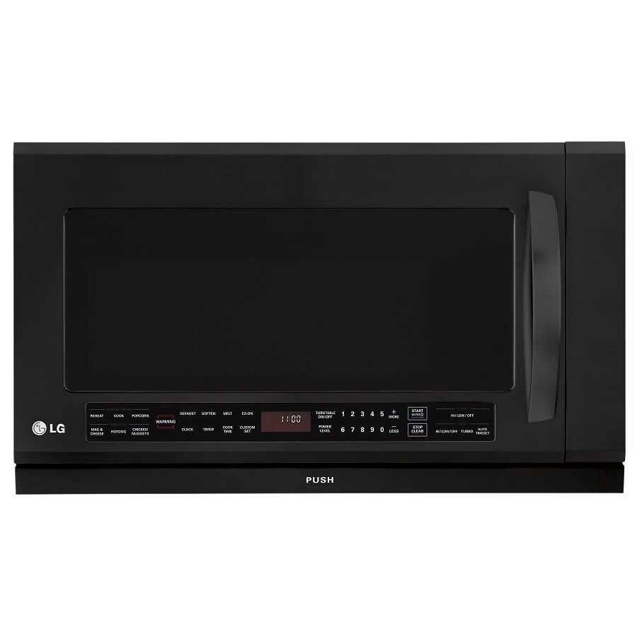 LG LMHM2017SB 2-cu ft 1100-Watt Over-the-Range Microwave with Sensor Cooking (Smooth Black)