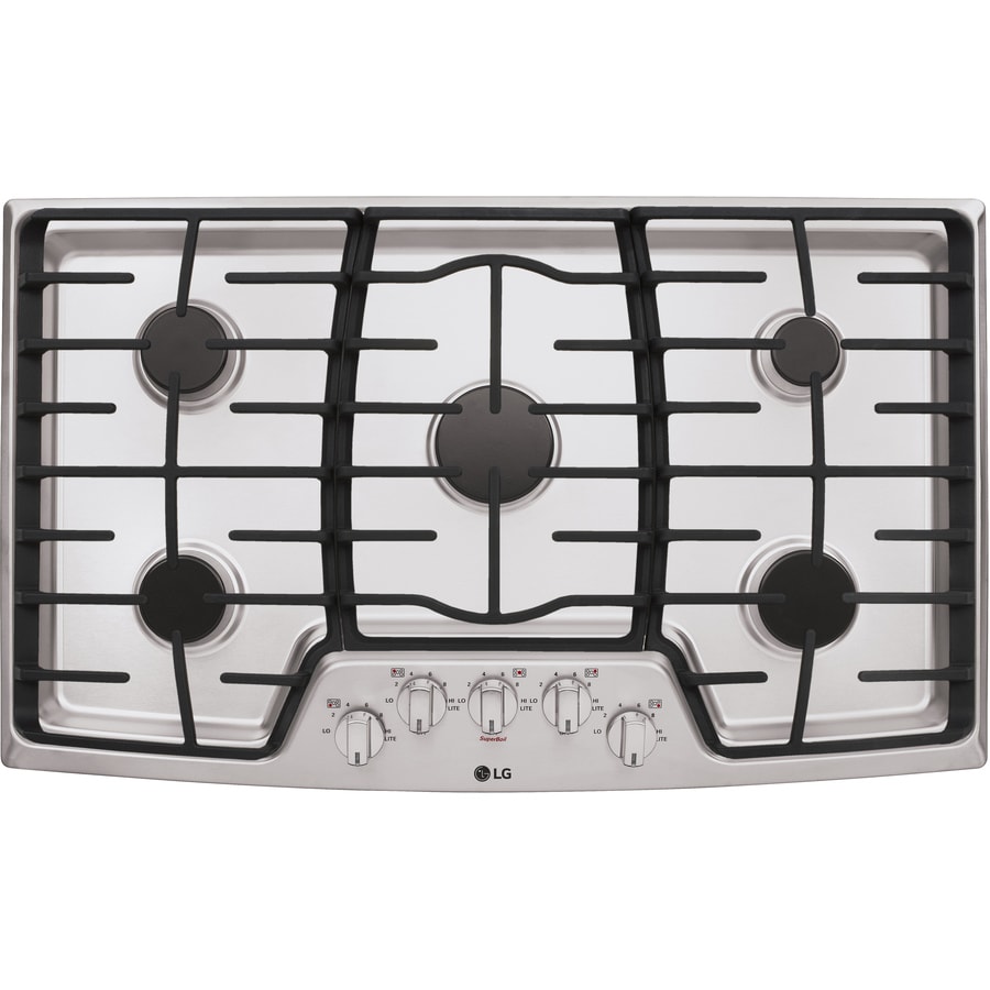 Lg 36 In 5 Burner Stainless Steel Gas Cooktop Common 36 In