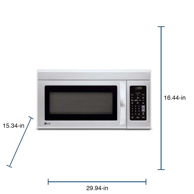Lg Easyclean 1 8 Cu Ft Over The Range Microwave With Sensor Cooking Stainless Steel In Microwaves Department At Lowes Lg Easyclean 1 8 Cu Ft Over The Range