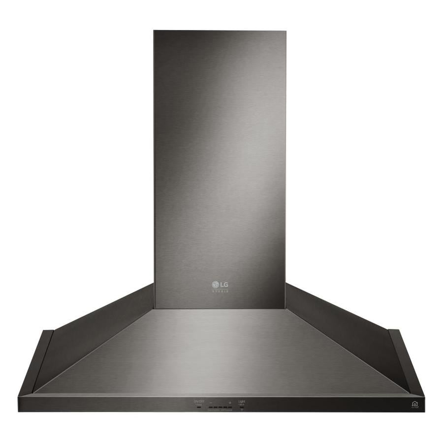 LG 30-in Ducted Black Stainless Steel Wall-Mounted Range Hood (Common ...