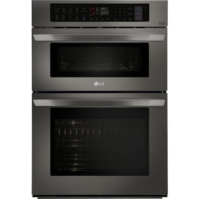 LG 30in SelfCleaning Convection Microwave Wall Oven Combo (Black Stainless Steel) in the