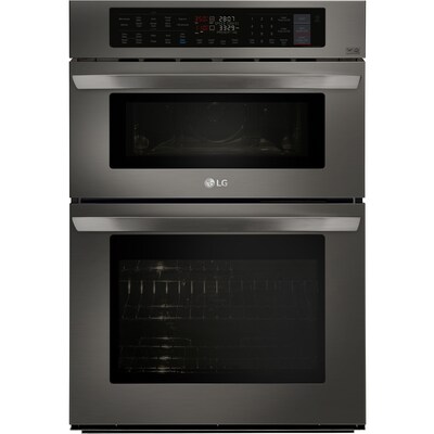 Lg Self Cleaning Convection Microwave Wall Oven Combo Black