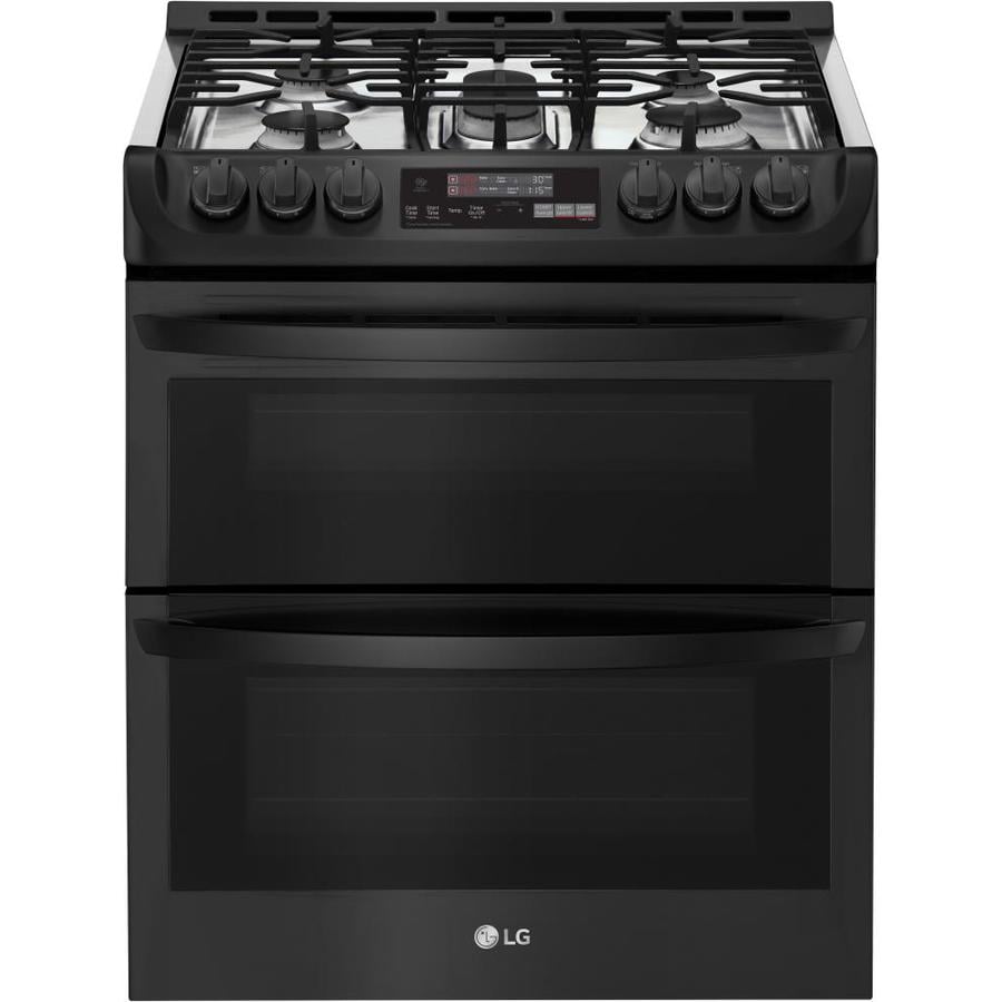 LG Easy Clean 5Burner 2.6cu ft / 4.3cu ft SelfCleaning Double Oven