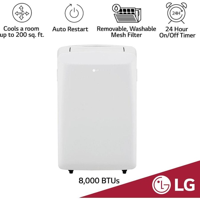 LG 150sq ft 115Volt White Portable Air Conditioner in the Portable Air Conditioners department