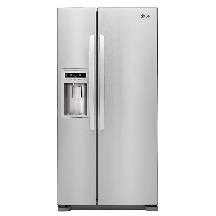 LG 23-cu ft Side-by-Side Refrigerator with Single Ice Maker (Stainless 23.2 Cu. Ft. Side By Side Refrigerator In Stainless Steel
