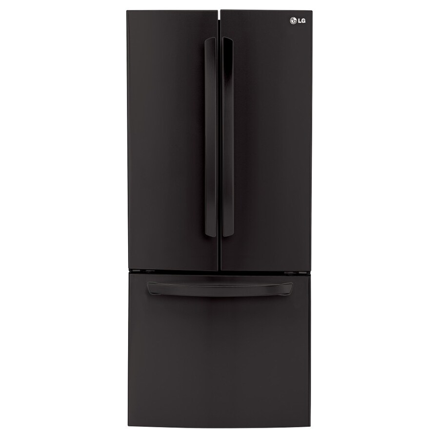 Lg 21 8 Cu Ft French Door Refrigerator With Ice Maker Smooth Black Energy Star At