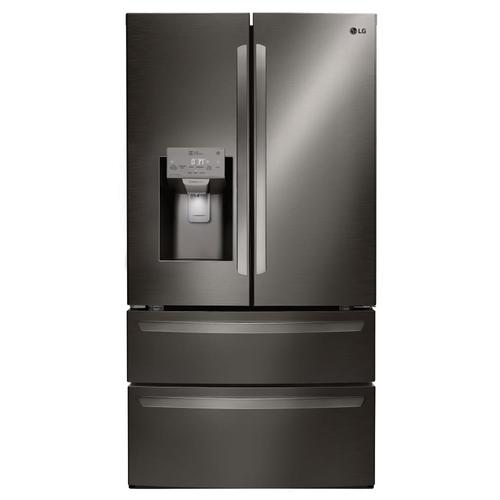 Smart Wi Fi Enabled 27 8 Cu Ft 4 Door French Door Refrigerator With Ice Maker Fingerprint Resistant Black Stainless Steel Energy Star