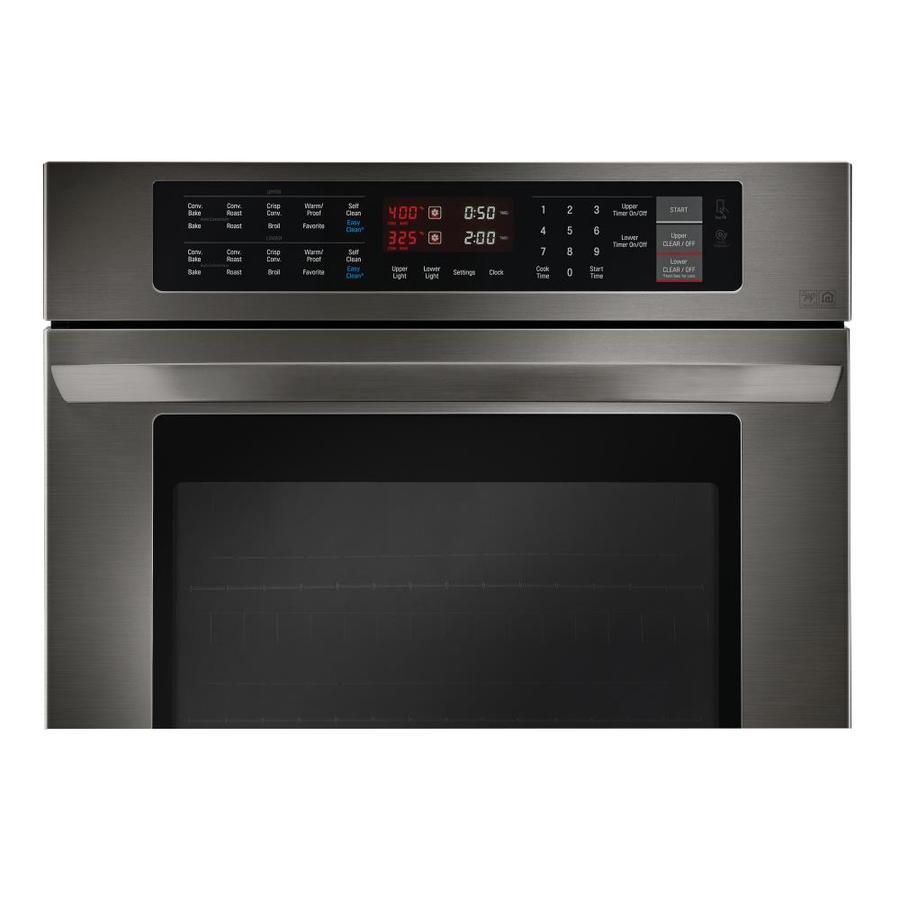 LG 30-in Self-Cleaning Single-Fan Double Electric Wall Oven (Black ...