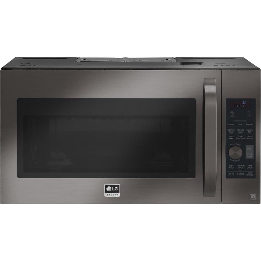 lg black stainless microwave