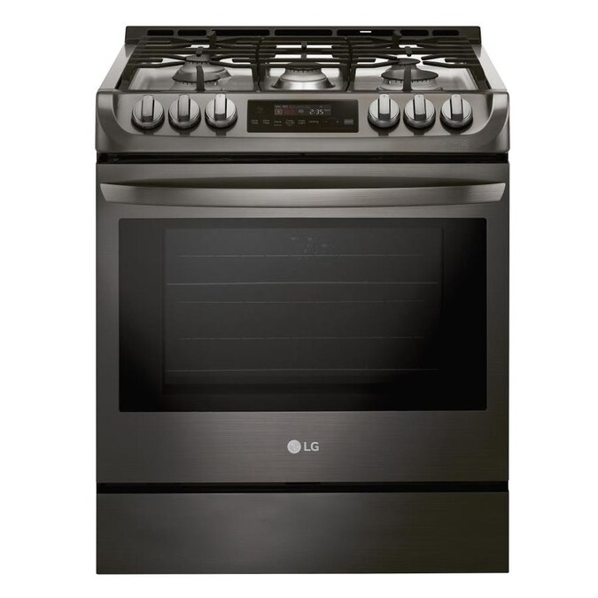 LG 5-Burner 6.3-cu ft Self-cleaning Slide-In True Convection Gas Range Lowes Black Stainless Steel Stove