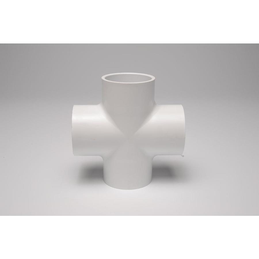Dura Plastics 1/2in x 1/2in x 1/2in x 1/2in Diameter Cross Tee PVC