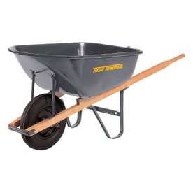 lowes wheelbarrow cu temper steel true ft parts wheelbarrows carts yard replacement garden handles cart truper tools